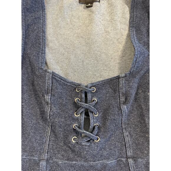 VTG Y2K G by GUESS Corset Bodycon Blue Cotton Denim Mini Dress/ 90s EUC Sz XS S - Picture 3 of 6